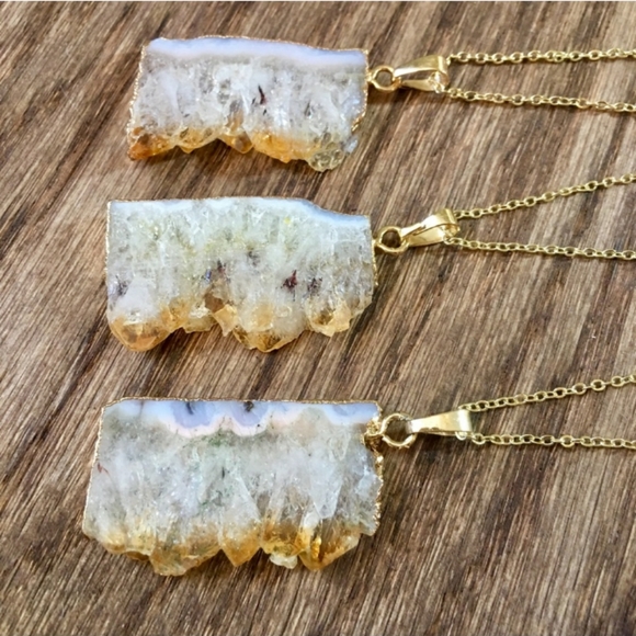 Raw Citrine Necklace - Picture 3 of 6